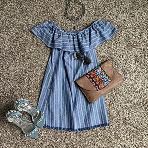 Blue denim like dress
